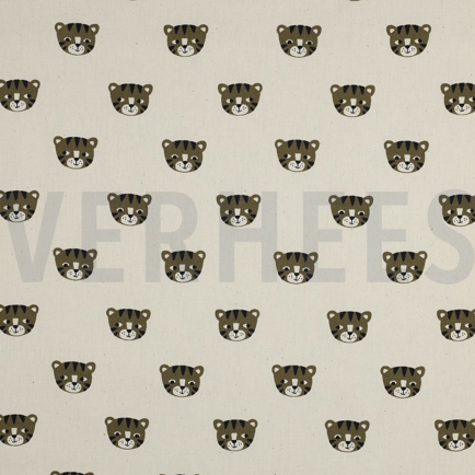 POPELINE DE COTON GOTS NATUREL TIGRES NATUREL (hover)