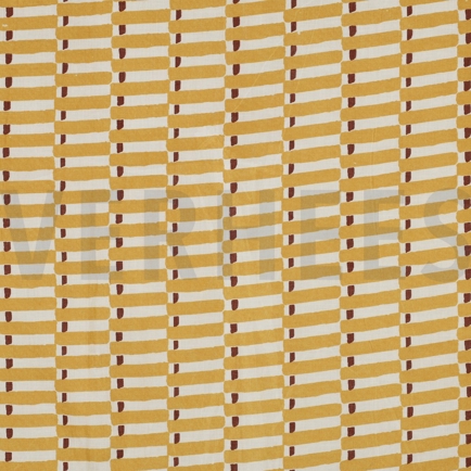 HANDCRAFTED BLOCK-PRINTED COTTON GEOMETRIC OCHRE (hover)