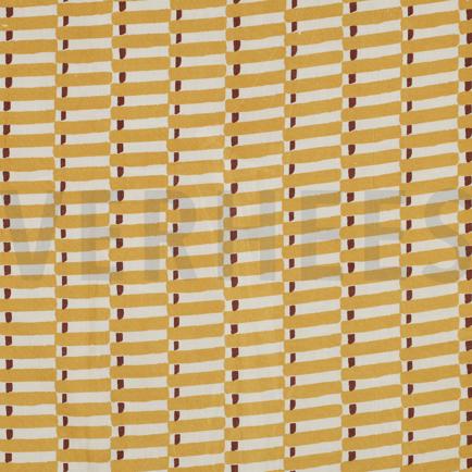 HANDCRAFTED BLOCK-PRINTED COTTON GEOMETRIC OCHRE (hover)