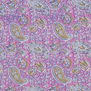 HANDGEFERTIGTE BLOCKGEDRUCKTE BAUMWOLLE PAISLEY ROSA (thumbnail)