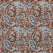 HANDGEMAAKTE BLOKPRINT KATOEN PAISLEY COGNAC (thumbnail)