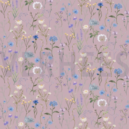 TOILE DÉCORATION FLEURS ROSE ANCIEN (hover)