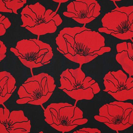 ROYAL MICRO SATIJN BLOEMEN ZWART (hover)