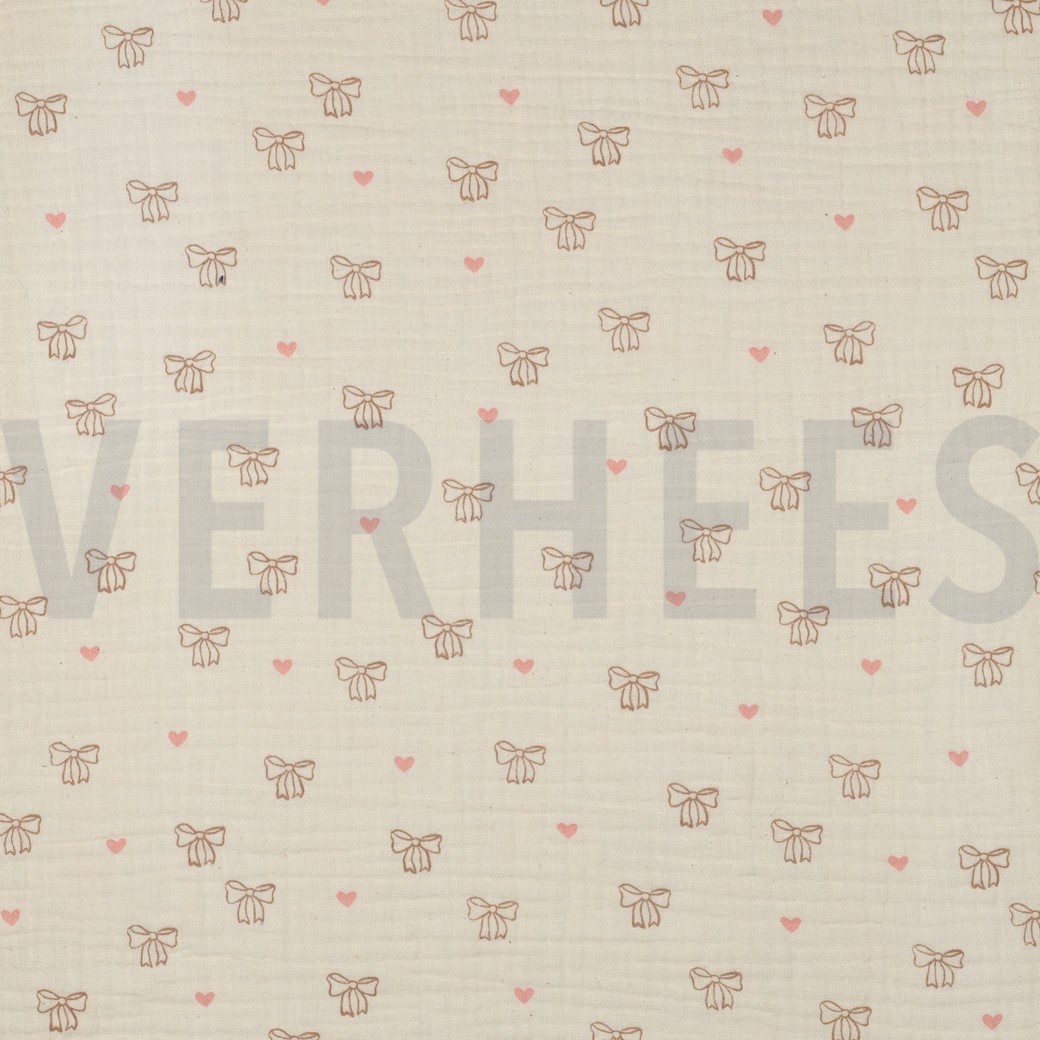 DOUBLE GAZE DE COTON GOTS NATUREL ARCS NATUREL