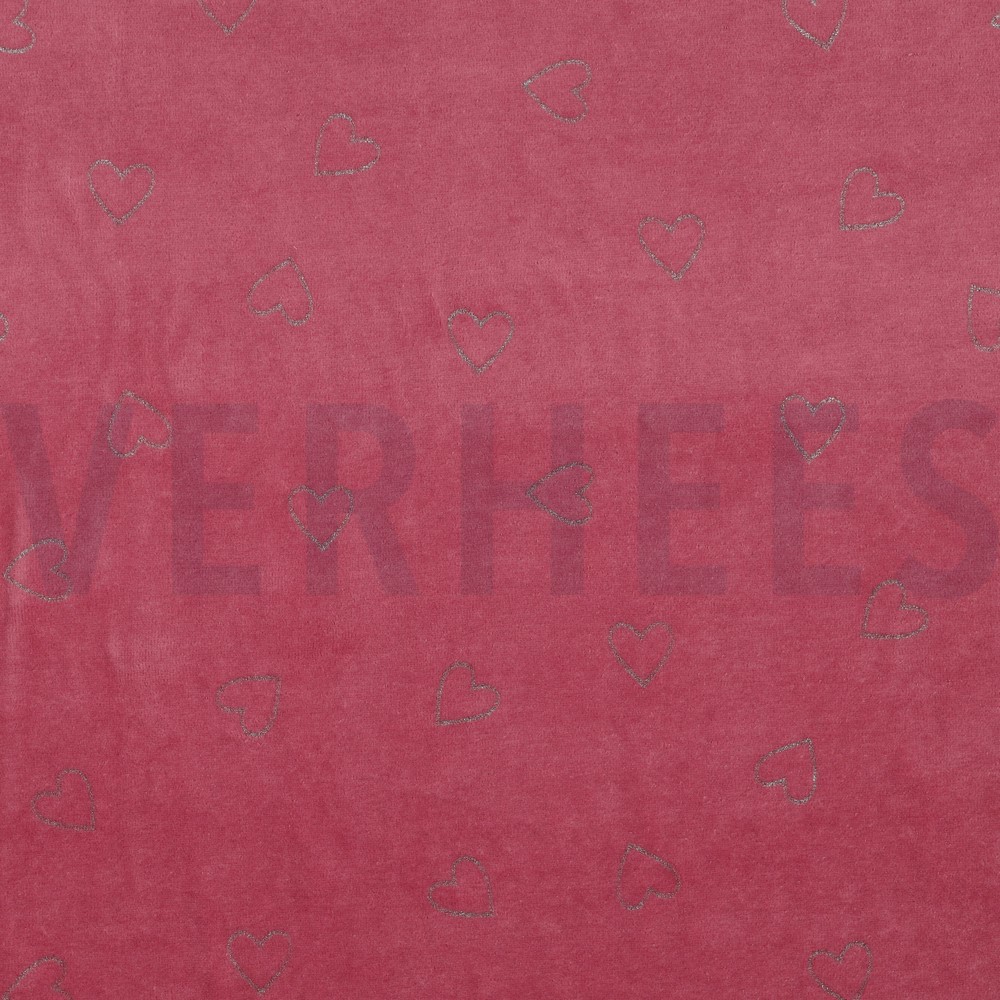 NICKY VELOURS GLITTER HEARTS MAUVE