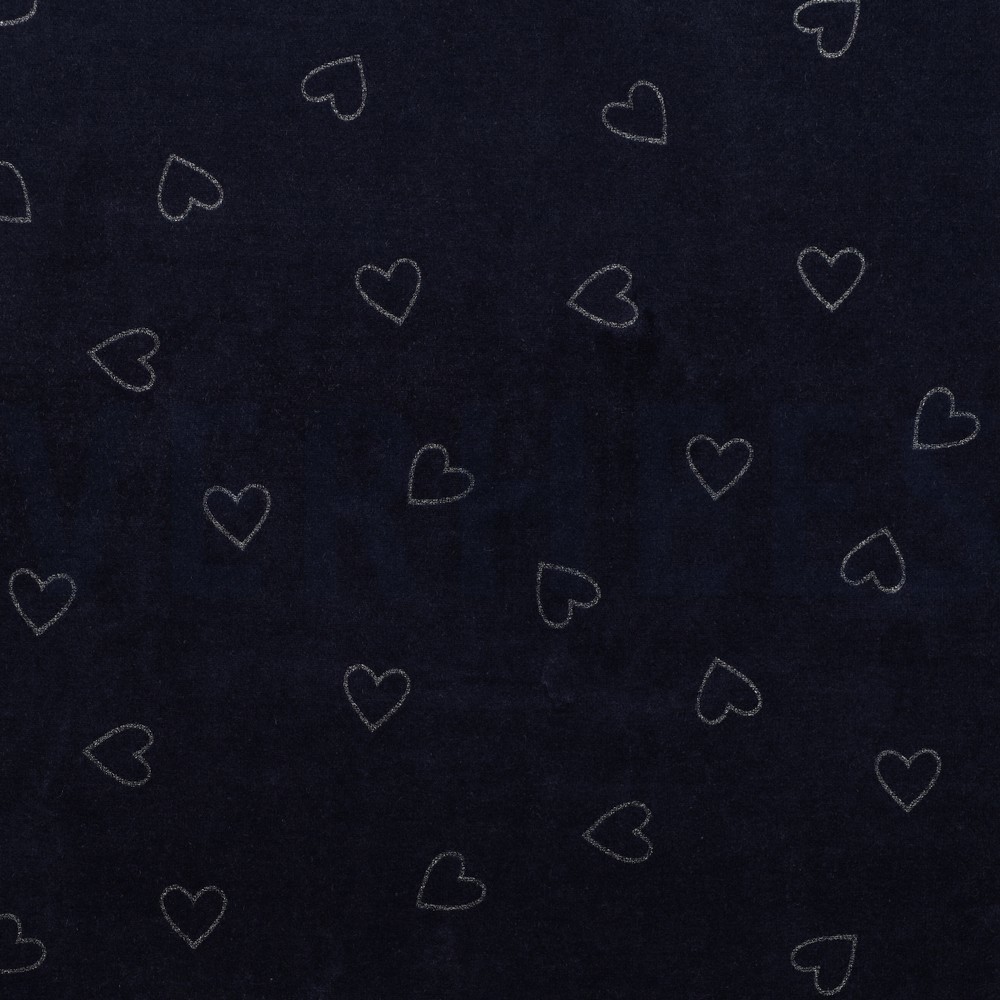 NICKY VELOURS GLITTER HEARTS NAVY