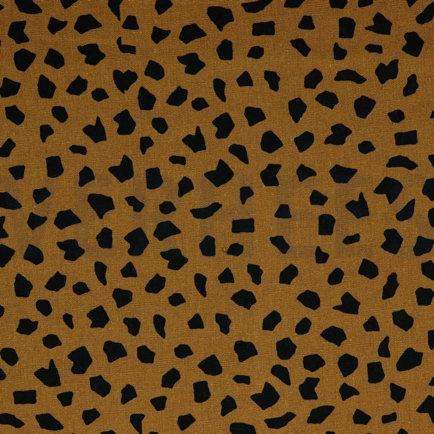 LINNEN VISCOSE GEWASSEN STIPPEN LICHTBRUIN (hover)