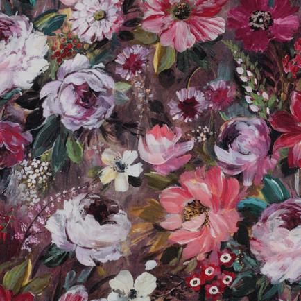 TOILE DÉCORATION FLEURS MAUVE (hover)