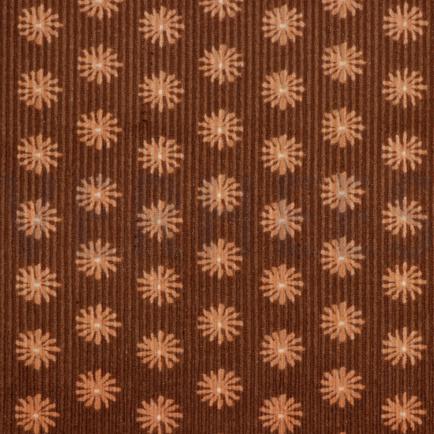 GEWASSEN RIBCORDUROY BLOEMEN LICHTBRUIN (hover)