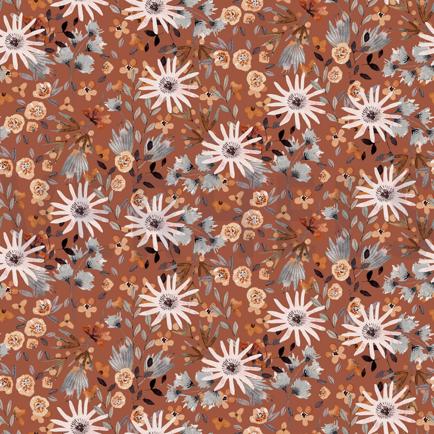 SWEAT DIGITAAL BLOEMEN TERRACOTTA (hover)