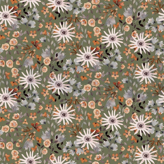 SWEAT DIGITAL FLEURS VERT FORÊT #7