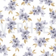 JERSEY DIGITAL FLOWERS AND LEAVES WHITE/LAVENDER (thumbnail)
