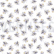 JERSEY DIGITAL FLOWERS AND LEAVES WHITE/LAVENDER (thumbnail)