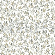 JERSEY DIGITAL FLEURS ET FEUILLES BLANC/VERT (thumbnail)