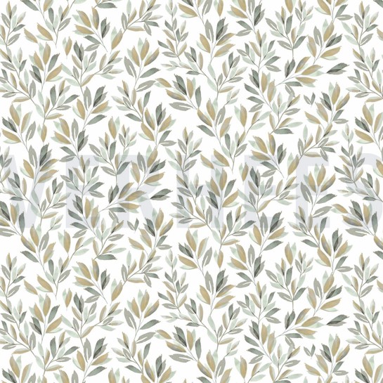 JERSEY DIGITAL FLEURS ET FEUILLES BLANC/VERT #7