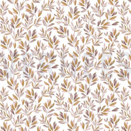 JERSEY DIGITAL FLEURS ET FEUILLES VIEUX ROSÉ PÂLE (hover)