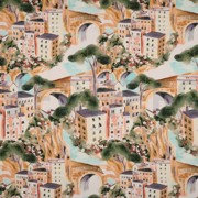 TOILE DÉCORATION DIGITAL MAISONS ÉCRU (thumbnail)