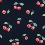 TABLECLOTH DIGITAL WATER REPELLENT CHERRIES NAVY (thumbnail)