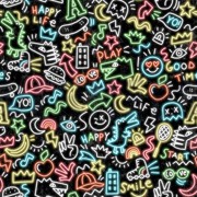 JERSEY DIGITAL DOODLES BLACK (thumbnail)