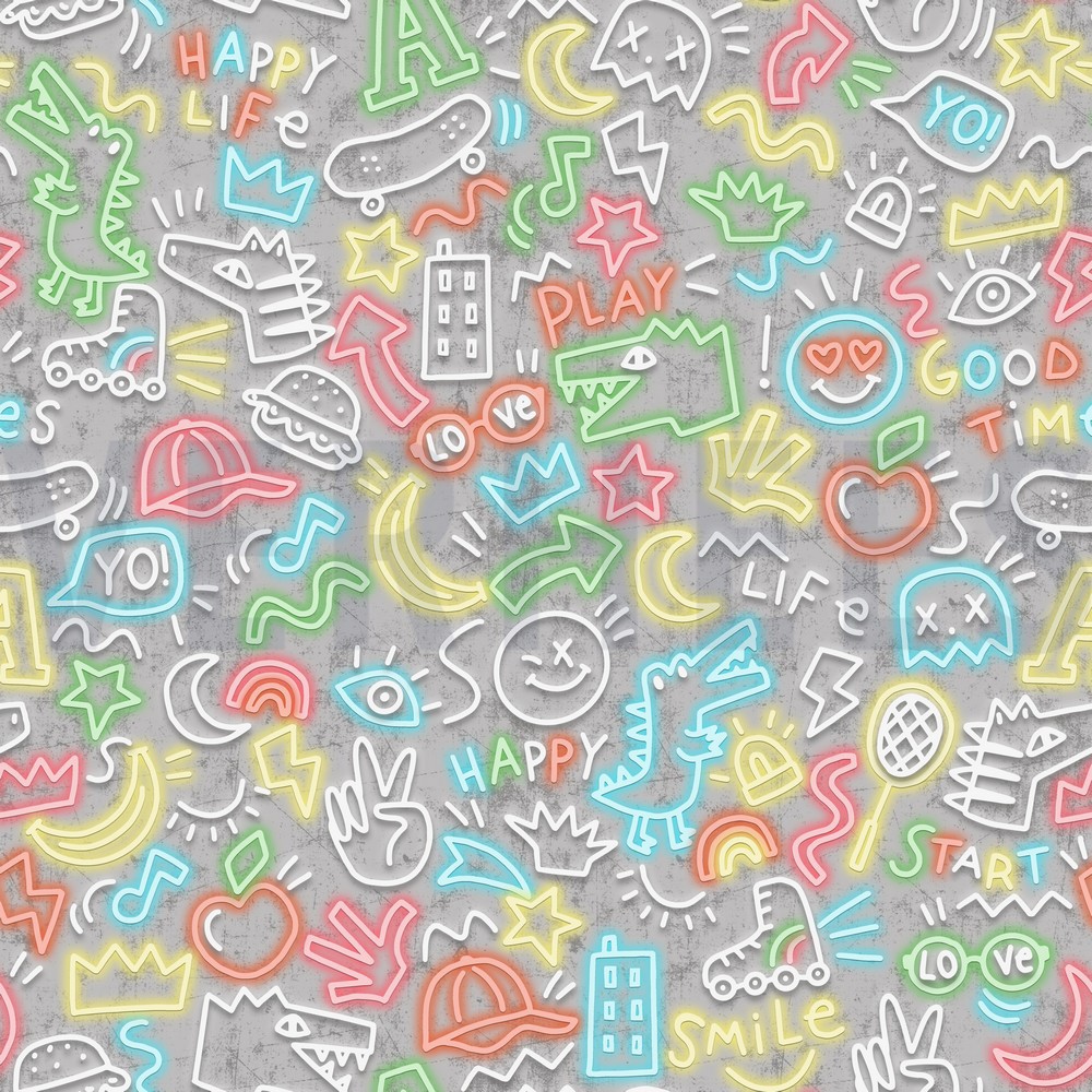 JERSEY DIGITAL GRIBOUILLAGES GRIS CLAIR