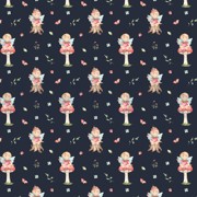BAUMWOLLE POPELINE DIGITAL SÜSSER ELF MARINEBLAU (thumbnail)