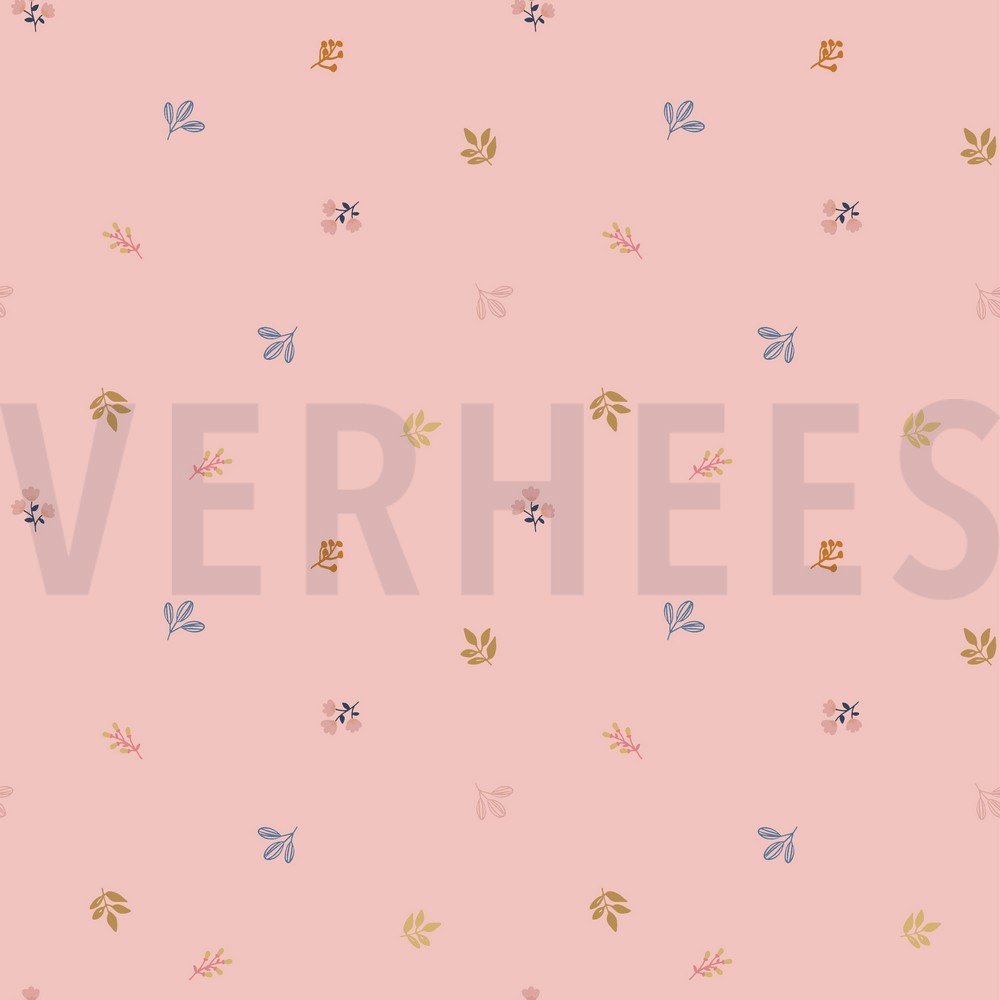 POPLIN GOTS GIRAFFE WITH FLOWERS ROSE