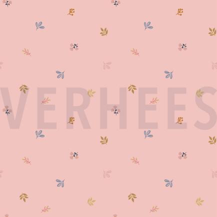 BAUMWOLLE POPELINE GOTS GIRAFFE MIT BLUMEN ROSÉ (hover)