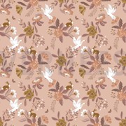 KATOENEN POPLIN GOTS BLOEMEN OUDROZE (thumbnail)