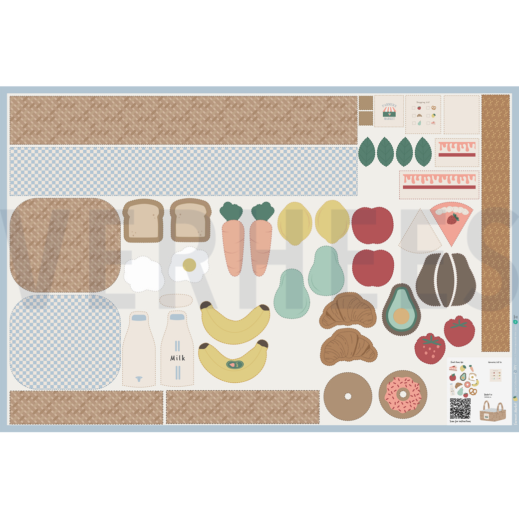 FINE POPLIN DIGITAL PANEL FARMERS MARKET LIGHT BLUE