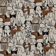 TOILE DÉCORATION CHIENS NATUREL (thumbnail)