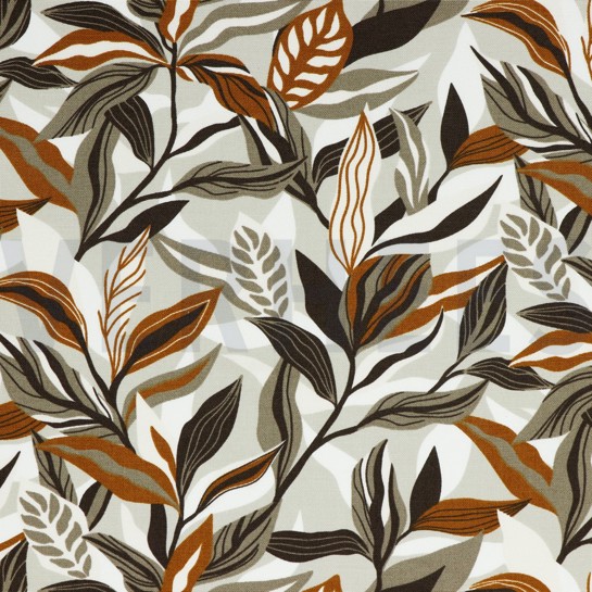 TOILE DÉCORATION FEUILLES TAUPE #7