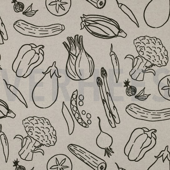 CANVAS LINEN LOOK VEGETABLES NATURAL #7