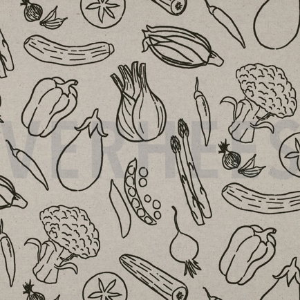 CANVAS LEINENOPTIK GEMÜSE NATUR (hover)