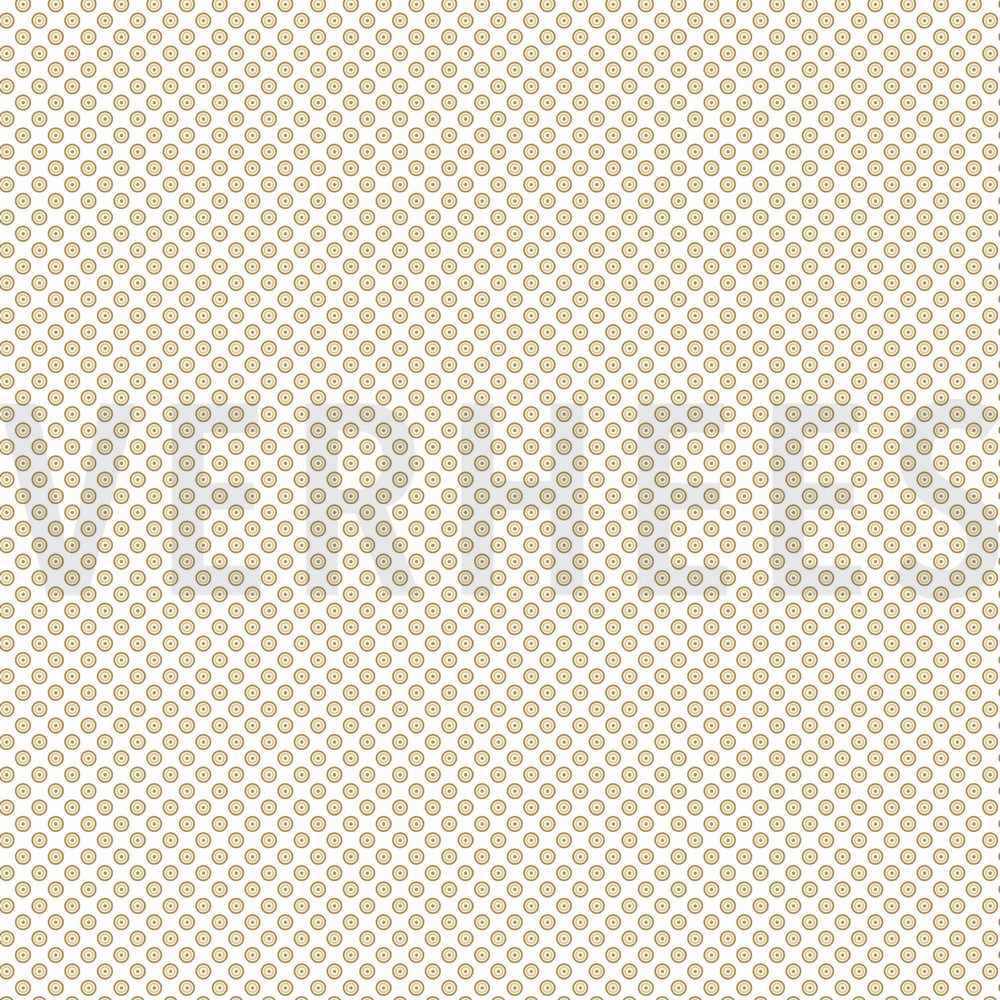 KATOENEN POPLIN MINIMALS WIT / GEEL
