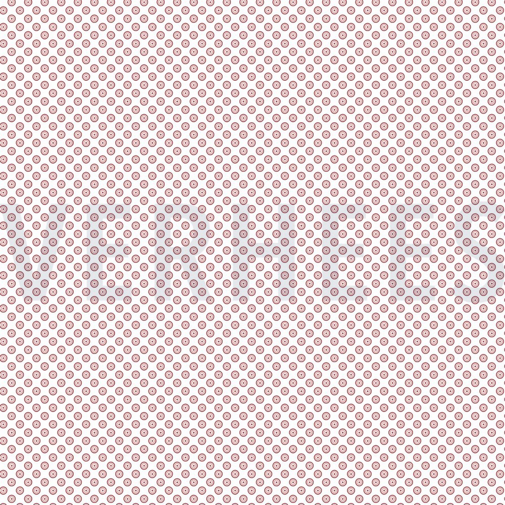 KATOENEN POPLIN MINIMALS WIT / DONKERROZE