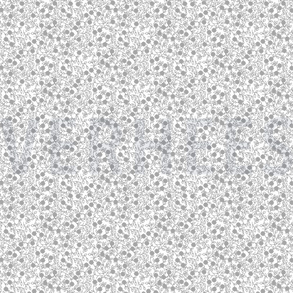 KATOENEN POPLIN MINIMALS WIT / GRIJS