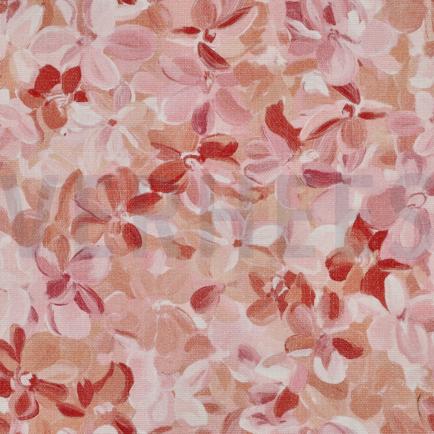 TOILE DÉCORATION SLUB DIGITAL FLEURS PÊCHE (hover)