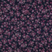 BAUMWOLLE POPELINE DIGITAL BLÜTEN MARINEBLAU (thumbnail)