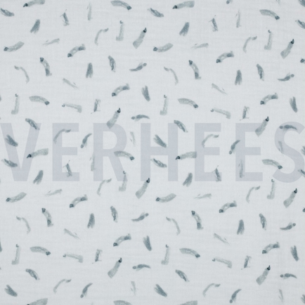 DOUBLE GAZE DE COTON GOTS DIGITAL  FORÊT BLANC (hover)