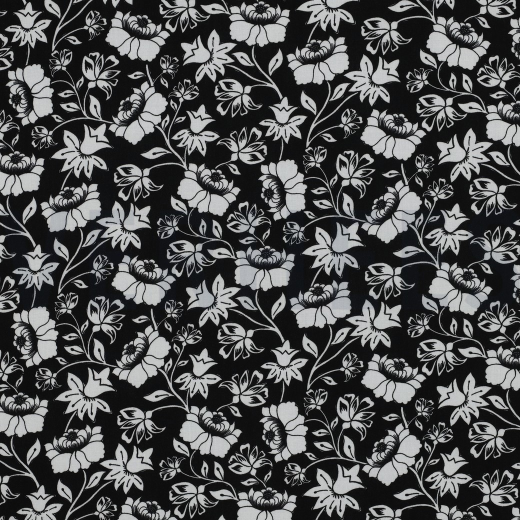 LENZING™ ECOVERO™ BLUMEN SCHWARZ