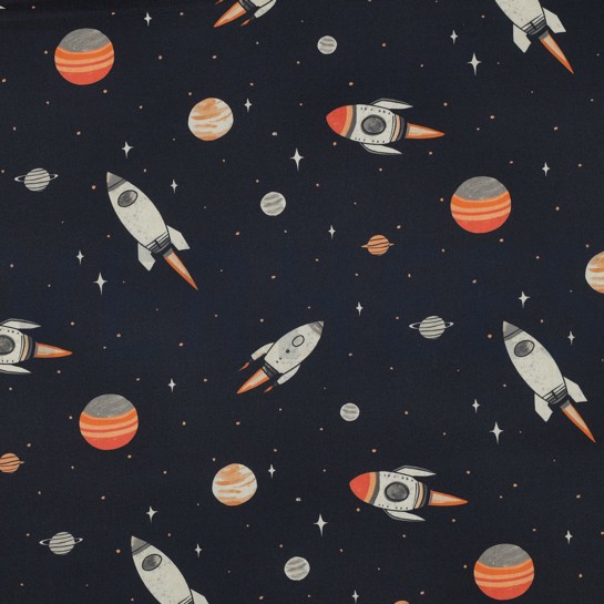 POPELINE DE COTON DIGITAL ESPACE BLEU MARINE #7