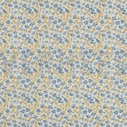 POPELINE DE COTON FLEURS BLEU (thumbnail)