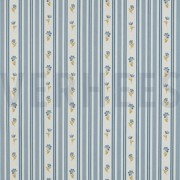 POPELINE DE COTON FLEURS BLEU (thumbnail)