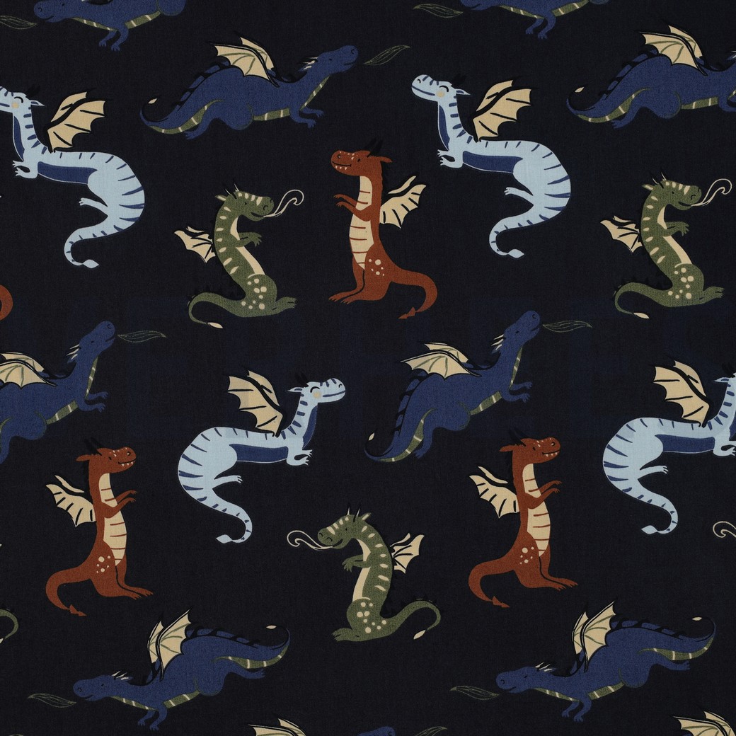 FINE POPLIN DRAGONS NAVY