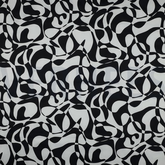 COTON SATIN ABSTRACT NOIR #7