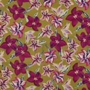 COTON SATIN DIGITAL FLEURS OCRE (thumbnail)
