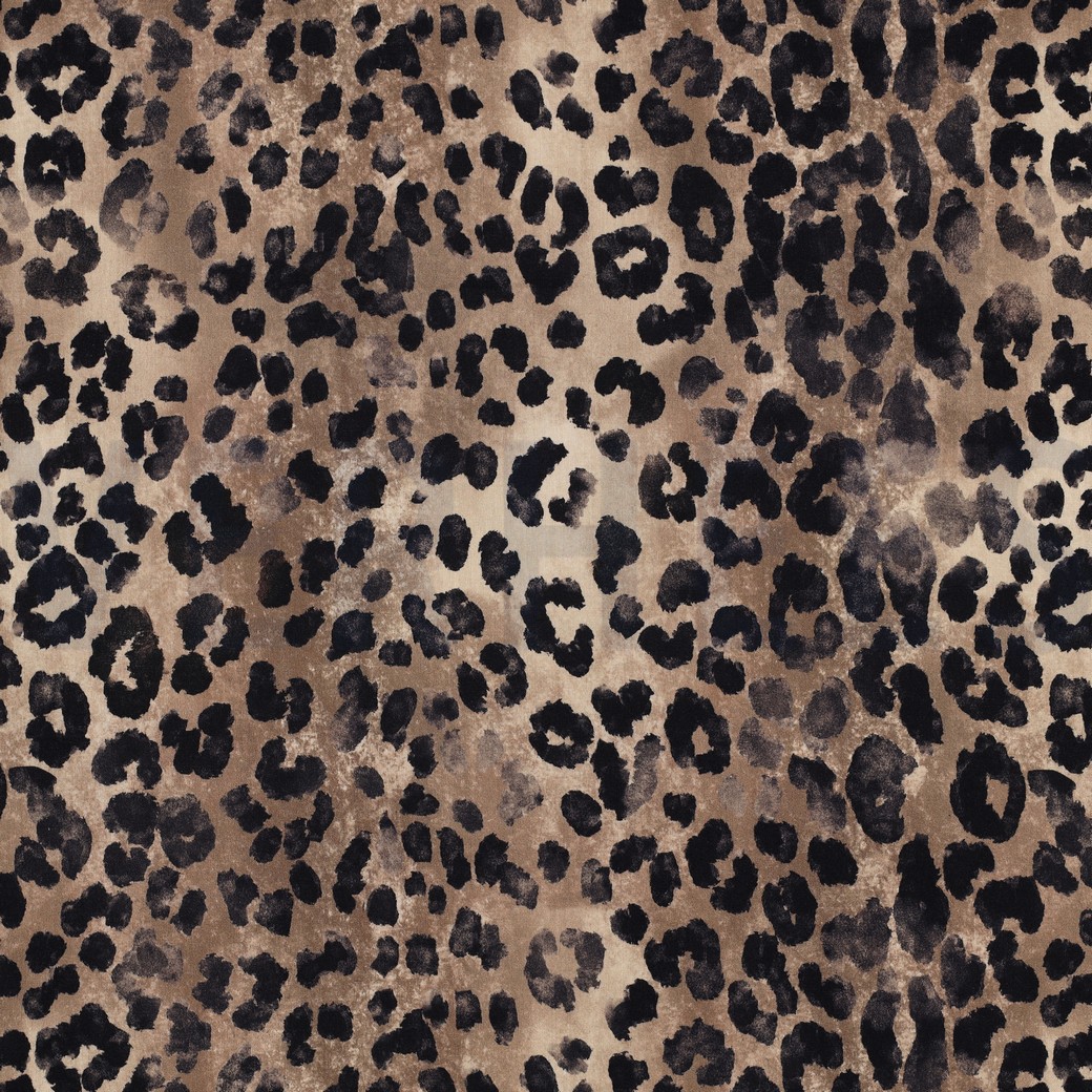 BAUMWOLLE VISKOSE DIGITAL TIERHAUT OCKER