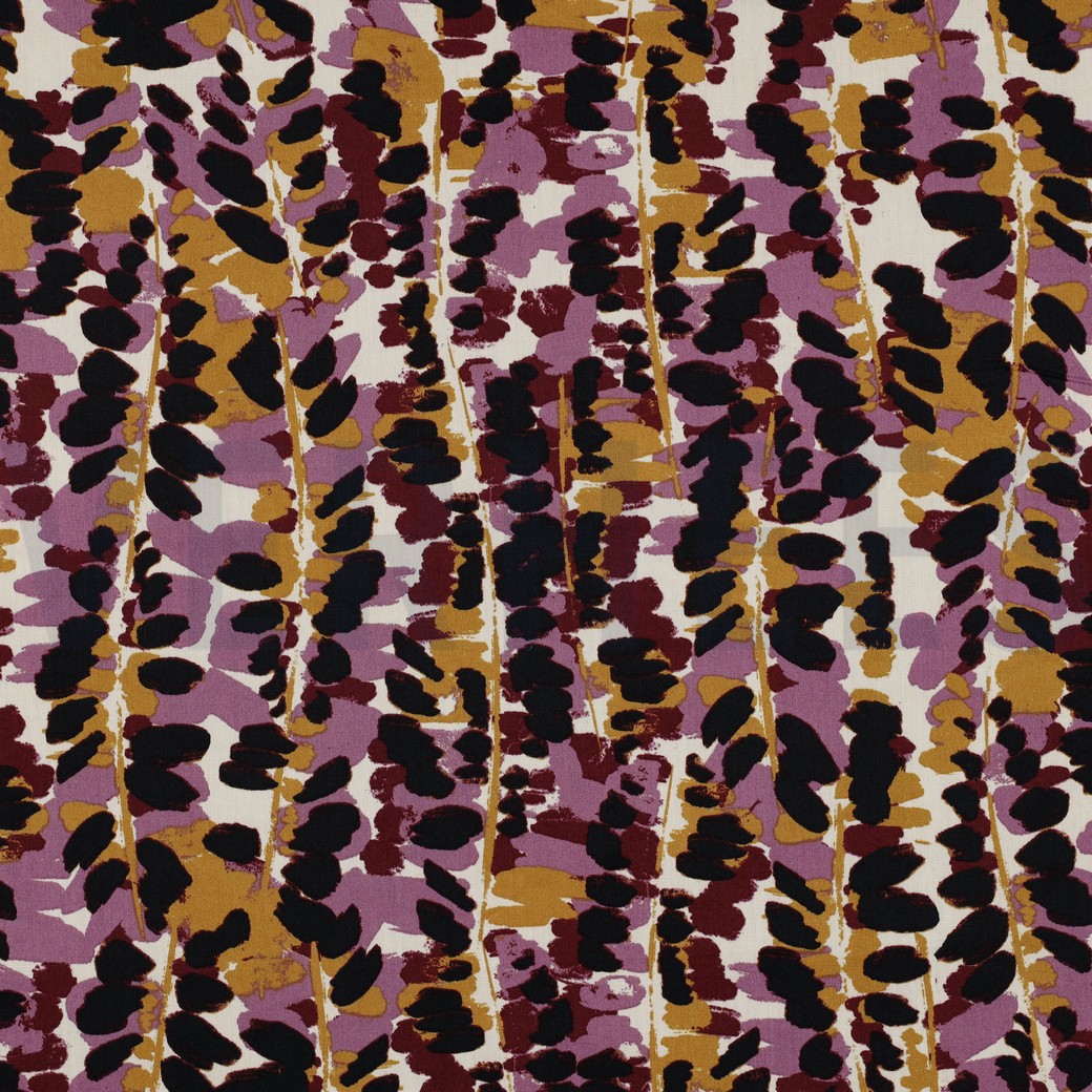 COTTON VISCOSE ABSTRACT BURGUNDY