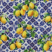 BAUMWOLLE VISKOSE DIGITAL ZITRONEN BLAU (thumbnail)