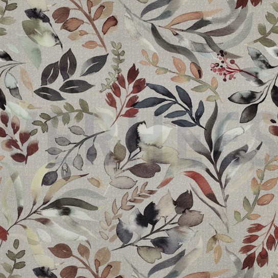 TOILE DÉCORATION DIGITAL FEUILLES LIN #7